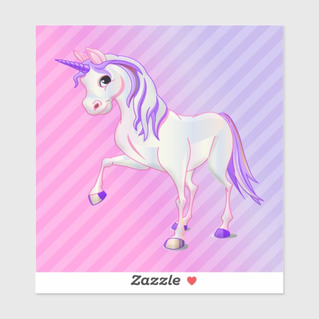Stripes And Unicorn Sticker (Sheet)