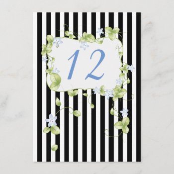Stripes And Vines Wedding Reception Table Number by Myweddingday at Zazzle