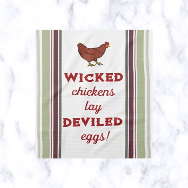 Stripes and Wicked Chickens Kitchen Towel (Creator Uploaded)