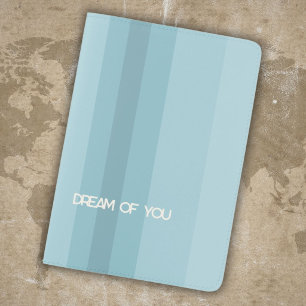 Stripes and Words on Pastel Blue Something Passport Holder