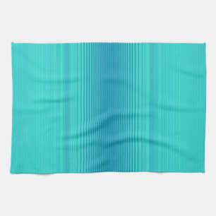 Stripes - Aqua Turquoise Cyan Blue Towel