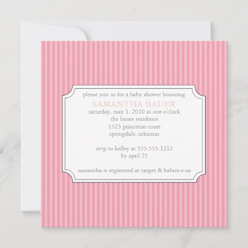 {stripes}  baby shower invitation