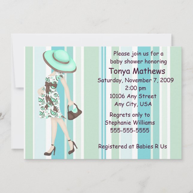 Stripes Baby Shower Invitation (CA) (Front)