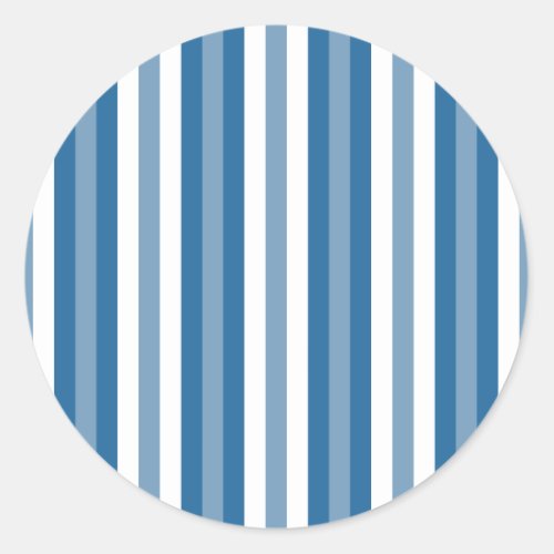 Stripes Background Blue and White Classic Round Sticker