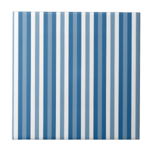 Stripes Background Blue and White Tile