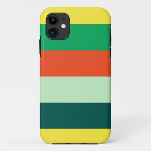 Stripes Background Yelow Orange Green Blue iPhone 11 Case
