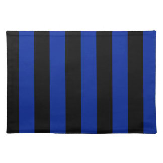 Stripes - Black and Imperial Blue Cloth Placemat