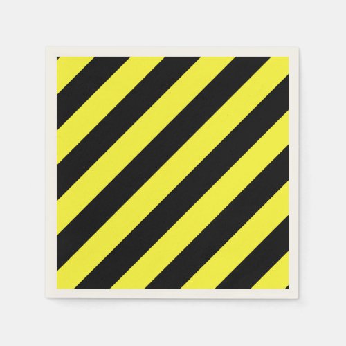 stripes black and yellow paper napkins