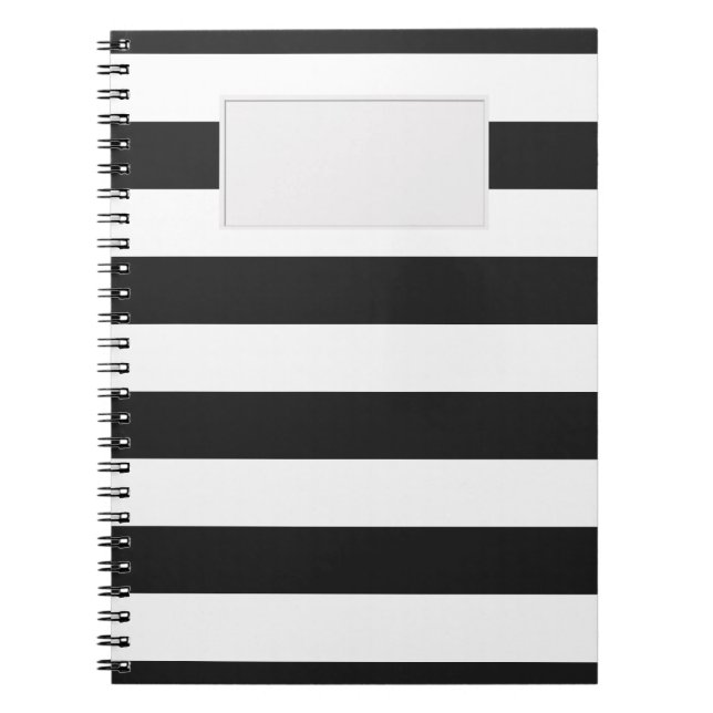 STRIPES Black on any Color Notebook (Front)
