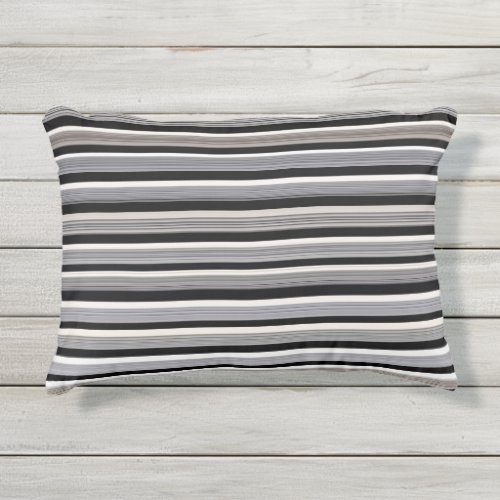 Stripes _ Black White Grey Subdued Colors Outdoor Pillow