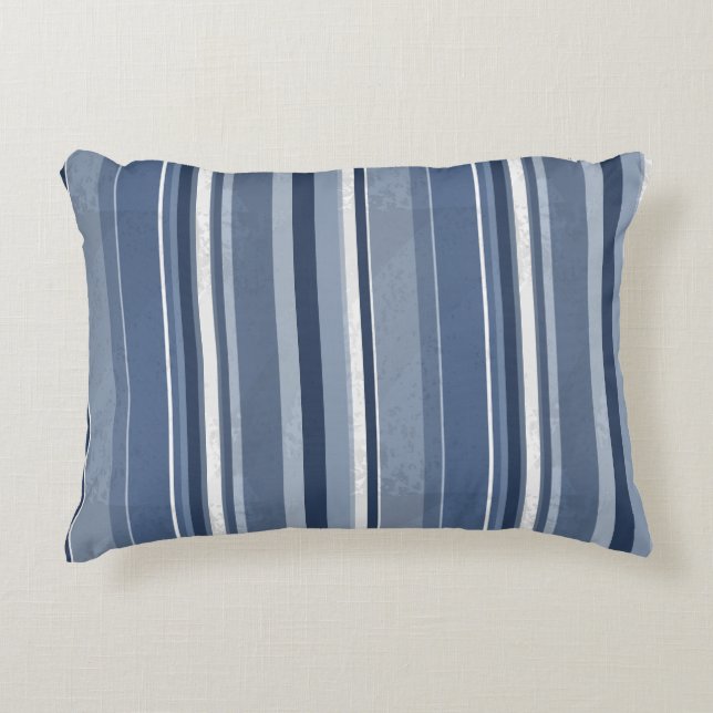 Stripes Blue Accent Pillow (Front)