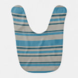 Stripes blue and gray baby bib