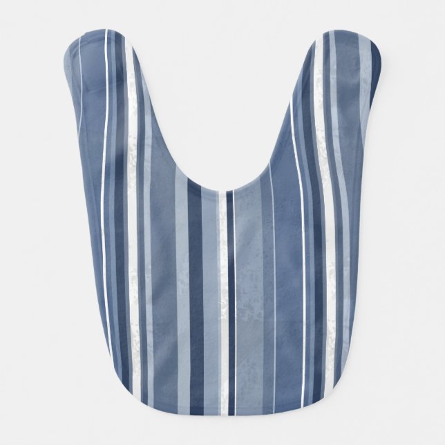 Stripes Blue Baby Bib (Front)