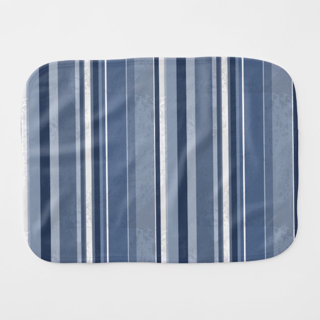 Stripes Blue Baby Burp Cloth (Front Horizontal)