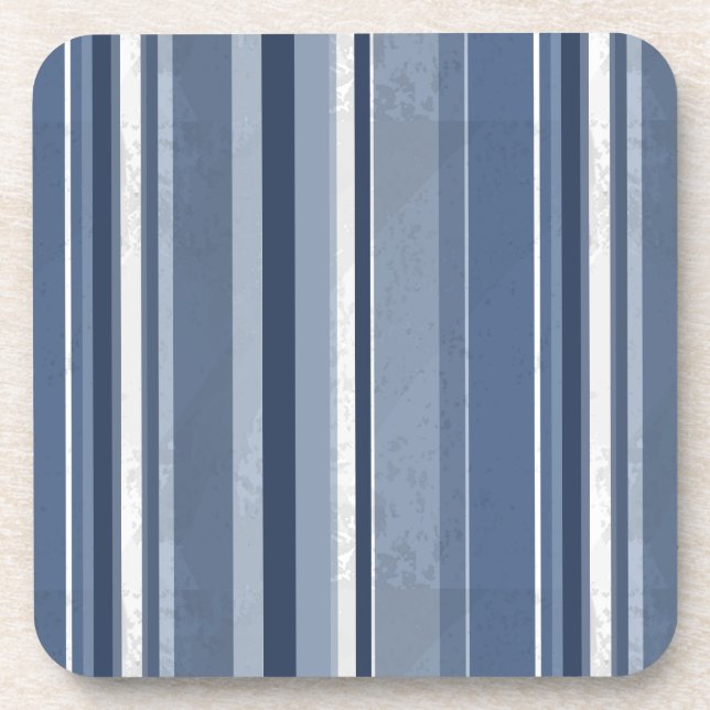 Stripes Blue Beverage Coaster (Front)