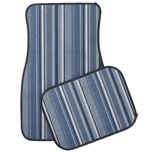 Stripes Blue Car Floor Mat