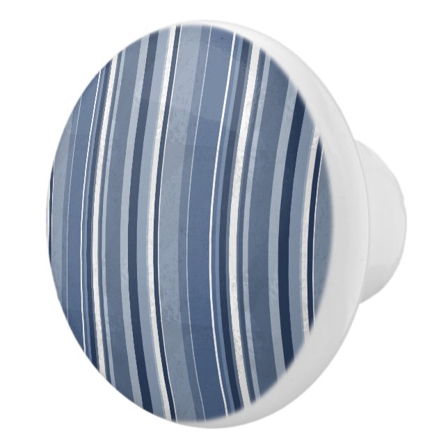 Stripes Blue Ceramic Knob (Right)