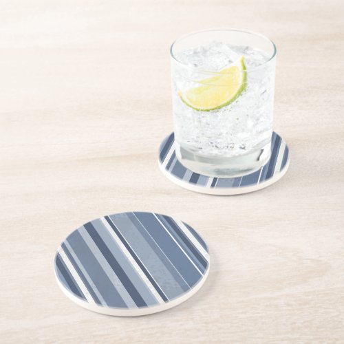 Stripes Blue Drink Coaster