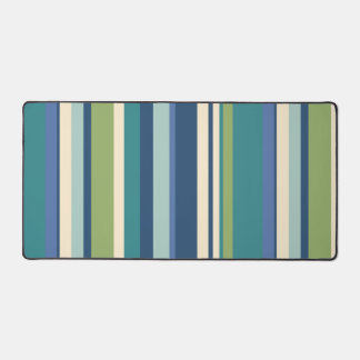 Stripes Blue Green Desk Mat