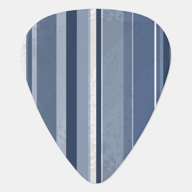 Stripes Blue Guitar Pick (Front)