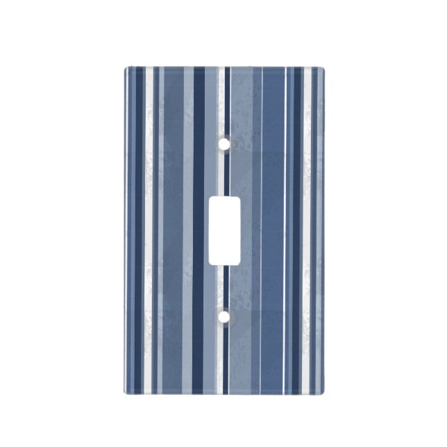 Stripes Blue Light Switch Cover (Front)