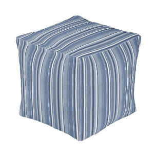 Stripes Blue Pouf