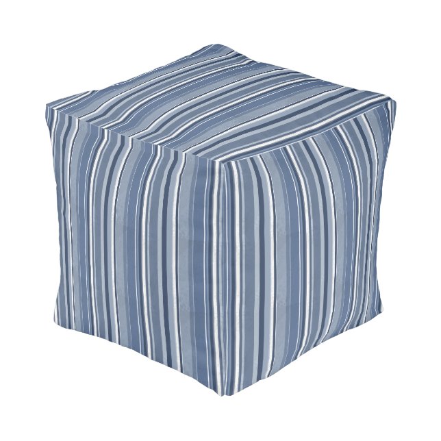 Stripes Blue Pouf (Angled Back)
