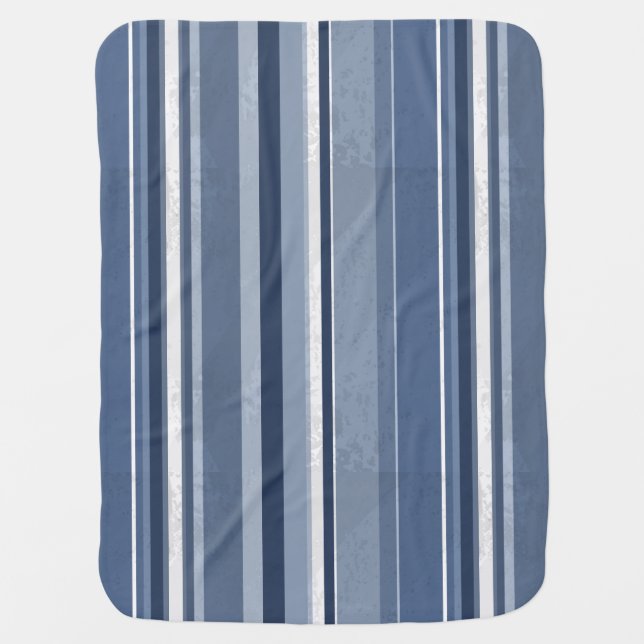 Stripes Blue Receiving Blanket (Front)