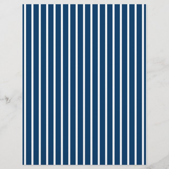 Stripes Blue White Baby Scrapbook Paper (Front)