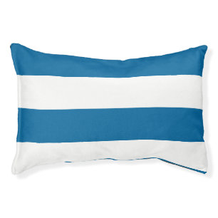 Stripes Blue & White Customizable Pet Bed