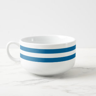 Stripes   Blue & White   Customizable   Soup Mug
