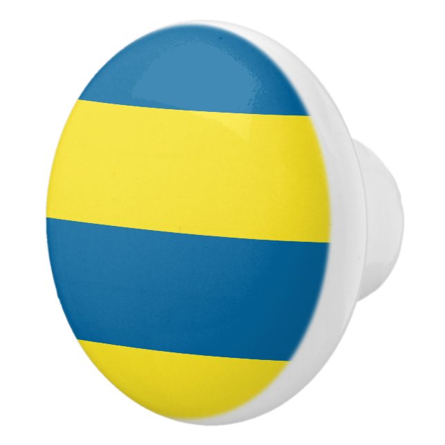 Stripes | Blue & Yellow | Customizable Ceramic Knob (Right)