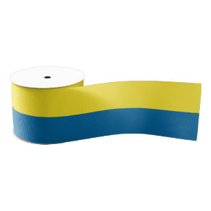 Stripes Blue & Yellow Customizable Grosgrain Ribbon
