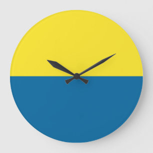Stripes   Blue & Yellow   Customizable Large Clock