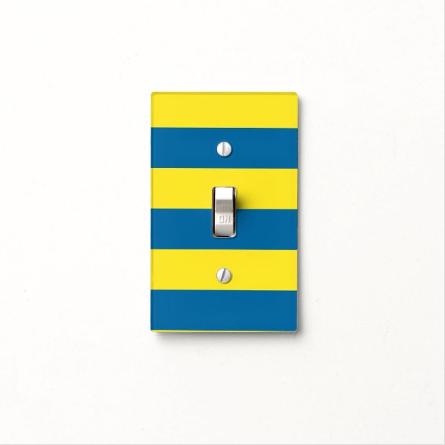 Stripes | Blue & Yellow | Customizable Light Switch Cover (In Situ)