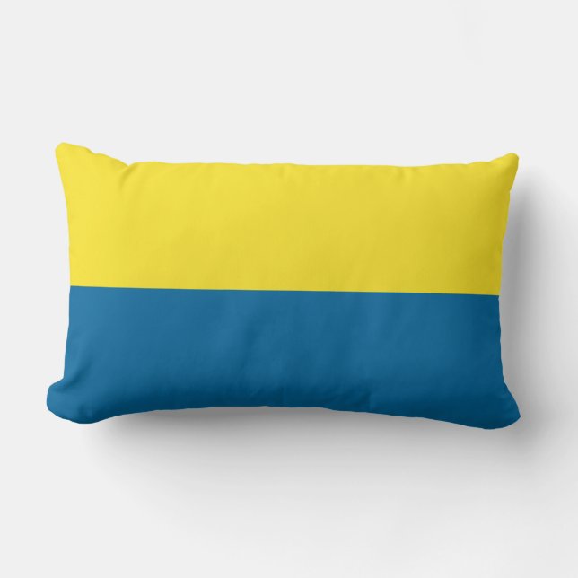 Stripes | Blue & Yellow | Customizable Lumbar Pillow (Front)