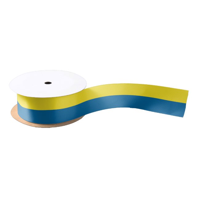 Stripes | Blue & Yellow | Customizable Satin Ribbon (Spool)