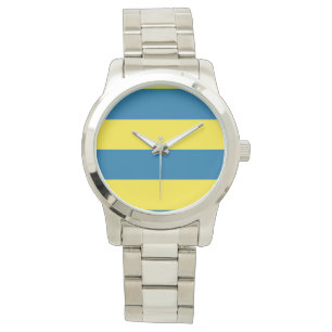 Stripes Blue & Yellow Customizable Watch