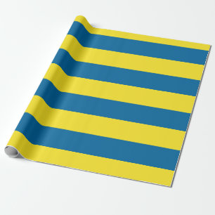 Stripes Blue & Yellow Customizable Wrapping Paper