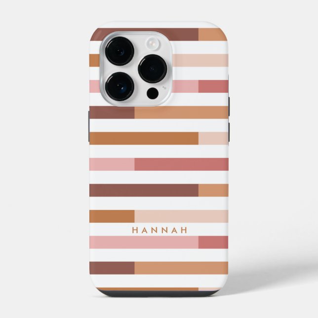 Stripes Blush Neutral Modern Iphone Case (Back)