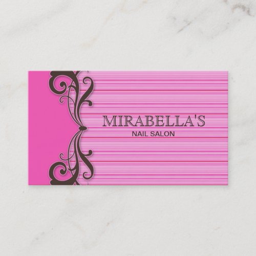 Stripes Business Card Swirl Pink Brown