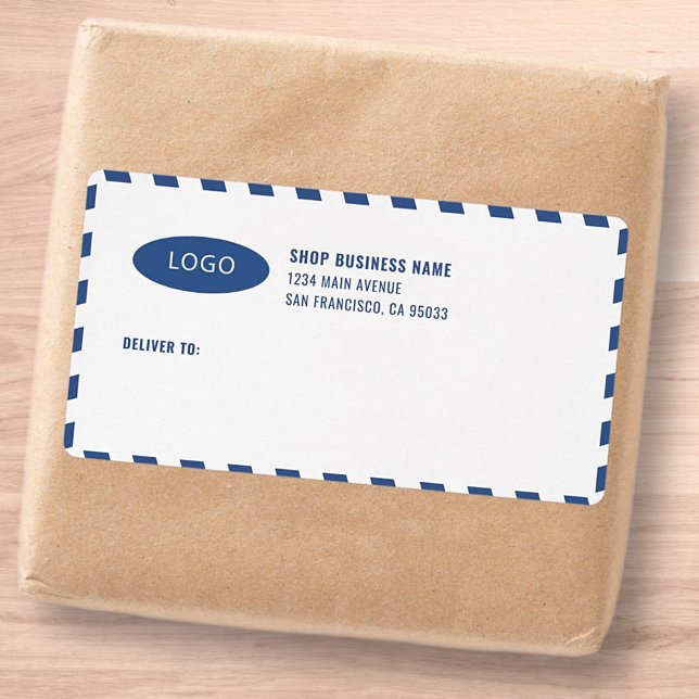 Stripes Business Logo Mailing Shipping Labels (Creator Uploaded)