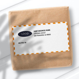 Stripes Business Logo Thanksgiving Shipping Labels