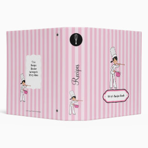 Stripes Chef Recipe Album 2" Binder Organizer