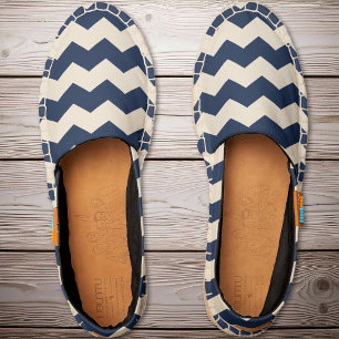 Stripes - Chevron - Navy Cream Espadrilles