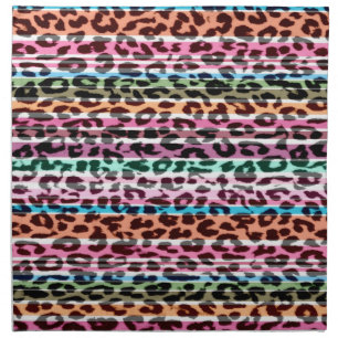 Stripes colorful animal skin texture of leopard napkin