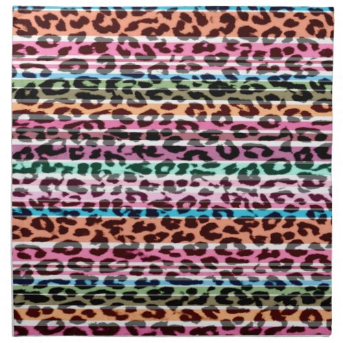 Stripes colorful animal skin texture of leopard napkin