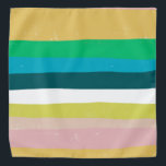 Stripes Colorful Lines Blue Pink Yellow Bandana<br><div class="desc">Enjoy this whimsical pattern on this colorful bandana.
 
 You can always add your own text. Let me know if you'd like something custom made. 
 
 If you buy it,  thank you! Be sure to share a pic on Instagram of it in action and tag me @shoshannahscribbles :)</div>