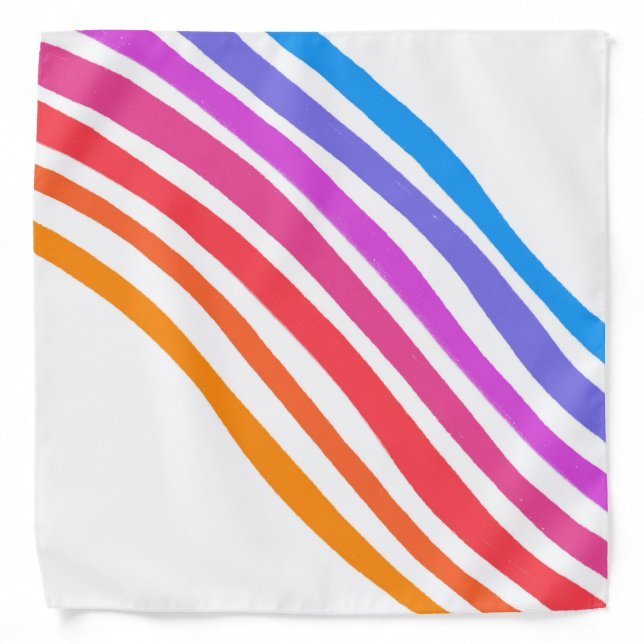 Stripes Colorful Lines Rainbow Bandana (Front)