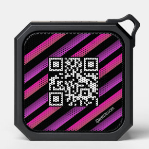 Stripes Colorful Ombre QR Code Business Name Bluetooth Speaker